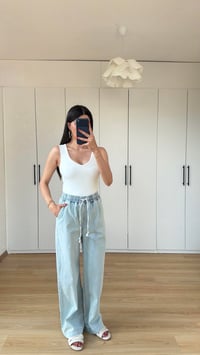 Buz Mavi Beli Lastikli Denim Pantolon GAUS-01576GAUSDENİM PANTOLONGAUS-01576