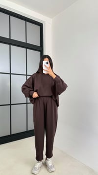 Acı Kahve Uzun Kol Kazak Beli Lastikli Pantolon İkili Modal Kumaş Takım GAUS-00135GAUSSuitsGAUS-00135