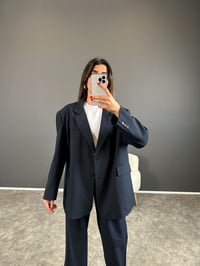 Pascal Lacivert Oversize Astarlı Blazer CeketGausCEKETGU004271