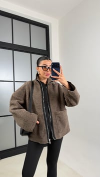 Kahve Cepli Fermuarlı Peluş Mont GAUS-00602GAUSMONTGAUS-00602