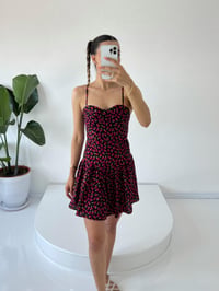 Cruella Siyah Çiçekli Çıtır Elbise GausELBİSEGU001430