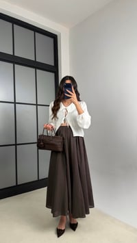 Acı Kahve Vual Astarlı Prenses Etek GAUS-01148GAUSETEKGAUS-01148