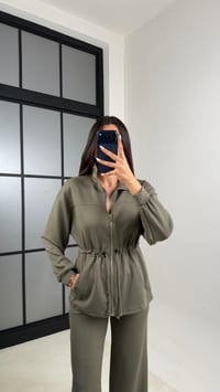 Haki Beli Kuşaklı Hırka Pantolon İkili Modal Takım GAUS-00571GAUSSuitsGAUS-00571