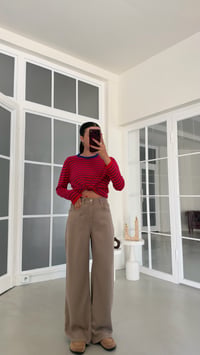 Vizon Beli Lastikli Geniş Paça Jean GAUS-01876 GAUS-02035GAUSDENİM PANTOLONGAUS-02035