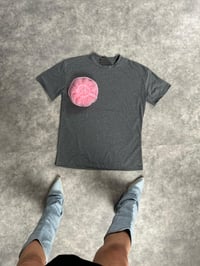 Gri Pembe Çiçekli Basic TshirtGausTSHIRTGU004170