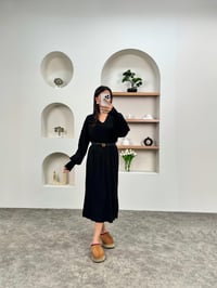Bella Siyah V Yaka Triko ElbiseGausELBİSEGU00903565