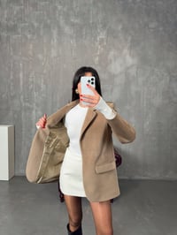 Vogge Sütlü Kahve Kemerli Astarlı Sakallı Kaşe CeketGausCEKETGU00904308