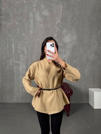 Vita Camel Kemerli Kaşe CeketGausCEKETGU100465