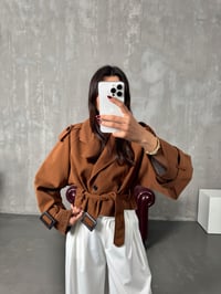 Stela Taba Astarlı Kısa TrençkotGausCEKETGU00903993