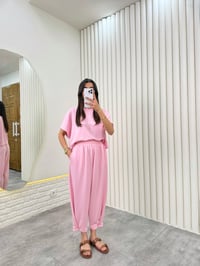 Pembe Balon Pantolon Modal Kumaş İkili Takım Gaus00320GausTAKIMGU1001738