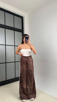 Leopar Şerit Detaylı Beli Lastikli Pantolon GAUS-01141GAUSPANTOLONGAUS-01141
