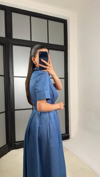Mavi Kemerli Tencel Denim Premium Elbise GAUS-01452GAUSELBİSEGAUS-01452