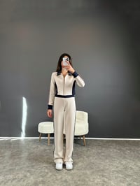 Motta Krem Model Şeritli İkili TakımGausTAKIMGU004255