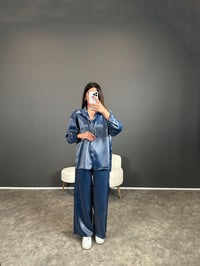 Lalita Lacivert Saten Parlak İkili TakımGausTAKIMGU004341