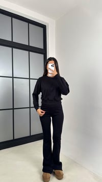 Siyah Kazak İspanyol Paça Pantolon Muadil İkili Takım GAUS-00208GAUSTAKIMGAUS-00208