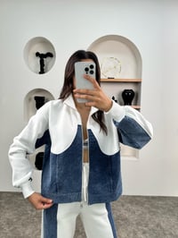 Jadon Beyaz Üç İplik Şardonlu Denim Karışımlı TakımGausTAKIMGU009007