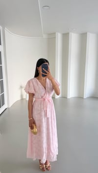 Pembe Kuşaklı Astarlı Pinterest Elbise GAUS-01657GAUSELBİSEGAUS-01657