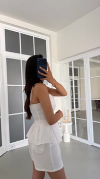 Beyaz Ayarlanabilir Askılı Likralı Korse GAUS-01719GAUSالبلوزات GAUS-01719