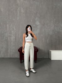 Sofya Ekru Oysh Muadil Modal Kumaş Balon PantolonGausPANTOLONGU100219