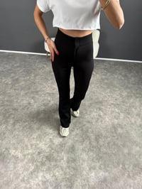 Penny Siyah Yüksek Bel Kanca Düğmeli İspanyol Pantolon GausPANTOLONGU004302