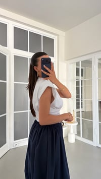 Beyaz Vatkalı Drapeli Bluz GAUS-01725GAUSBLUZGAUS-01725