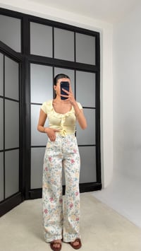 Çok Renkli Çiçek Desenli Tasarım Jean GAUS-01460GAUSDENİM PANTOLONGAUS-01460