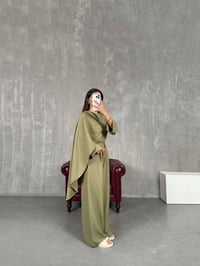 Haki Şal Detaylı Keten Takım Gaus00142GausTAKIMGU1001328