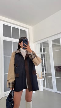 Çok Renkli Astarlı Ekoseli Cep Detaylı Denim Ceket GAUS-02068GAUSJacketsGAUS-02068