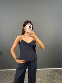 Lily Antrasit Tensel Askılı Bluz Pantolon İkili TakımGausTAKIMGU008737