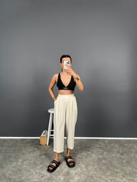 Buddle Taş Arkası Lastikli Rahat Kalıp Krep PantolonGausPANTOLONGU008430