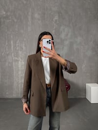 Vena Kahve Astarlı Vatkalı Blazer CeketGausCEKETGU100545