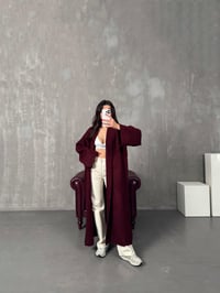 Nivera Bordo Oversize Premium Uzun HırkaGausHIRKAGU00904277