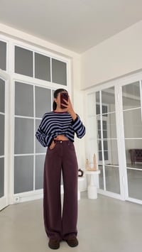 Mürdüm Beli Lastikli Geniş Paça Jean GAUS-01876 GAUS-02035GAUSDENİM PANTOLONGAUS-02035