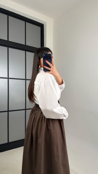 Acı Kahve Cepli Kemerli Etek GAUS-00996GAUSSkirtGAUS-00996