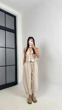 Taş Astarlı Yelek Balon Pantolon Çilek Kumaş Takım Gaus00501GausTAKIMGU1002176
