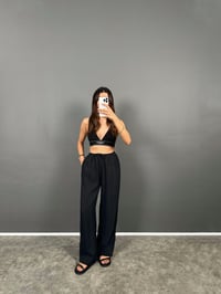 MD Siyah Beli Lastikli Cepli Tensel Rahat Dokuma Muadil PantolonGausPANTOLONGU008774