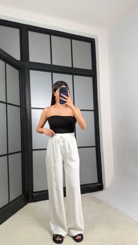 Ekru Beli Lastikli Tencel Pantolon GAUS-01331GAUSPANTOLONGAUS-01331