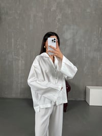Beyaz Poplin Oversize Gömlek Gaus00066GausGÖMLEKGU1001152