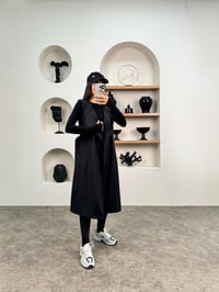 Espe Siyah Premium Astarlı İkili Sihirli TrençkotGausKABANGU0090343