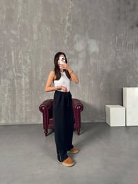 Brow Siyah Üç İplik Şardonsuz Fermuar Paçalı Eşofman AltıGausEŞOFMANGU00904251