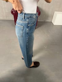 Lera Mavi Eskitme Wide Leg Jean GausDENİM PANTOLONGU100144