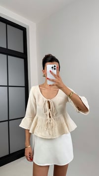 Taş Önden Bağlamalı Müslin Bluz Gaus00520GausBLUZGU1002219