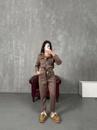 Nuga Kahve Kuşaklı Şardonlu TulumGausTULUMGU100181