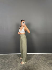 DK Haki Astarlı Keten Pantolon GausPANTOLONGU008794