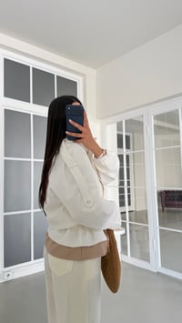 Ekru Apolet Detaylı Beli Ayarlanabilir Astarlı Ceket GAUS-02049GAUSJacketsGAUS-02049