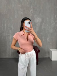 Somon Polo Yaka Ön Fermuarlı Tshirt Gaus00191GausTSHIRTGU1001448