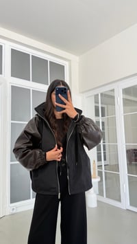 Kahve Deri Detaylı Kapüşonlu Hırka Beli Lastikli Pantolon İkili Premium Takım GAUS-02177GAUSSuitsGAUS-02177