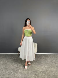 Beyaz Fistolu Astarlı Etek GausETEKGU004748