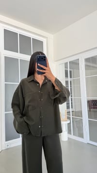 Haki Gömlek Pantolon İkili Premium Tencel Denim Takım GAUS-02099GAUSTAKIMGAUS-02099