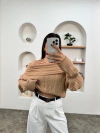 Harper Camel Kayık Yaka Yumuşak KazakGausKAZAKGU00903609